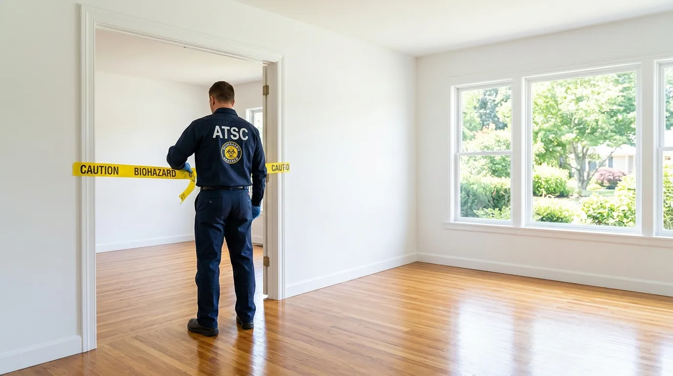 Certified biohazard cleanup crew performing Trauma Scene Cleanup in Leander